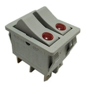 Double Light Rocker Switch 6 Pin 16A 125V 250V ON-OFF Button for Boat Home Industrial Electrical Control Panel GrayGray
