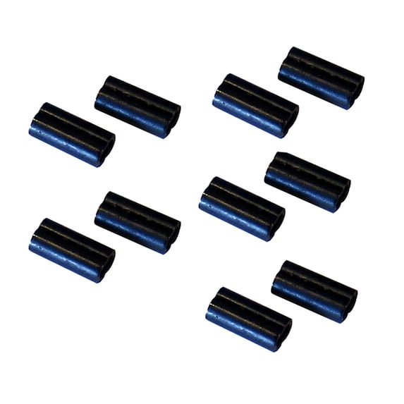 Set of 10 Black double line connector sleeves 5"