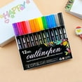 thumbnail image 1 of Double Line Contour Pen Set 12 Colors, Double Line Outline Pen Set, Home and Kitchen, 12 Pens, By Meiiso, 1 of 7