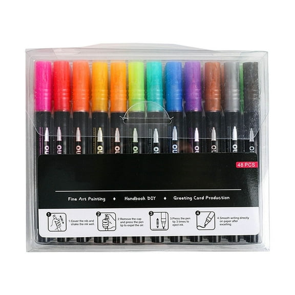 Double Line Marker Pen for Art Drawing Illustration Journaling Scrapbooking Calligraphy Highlighting with Metallic Glitter Effect Writing Supplies