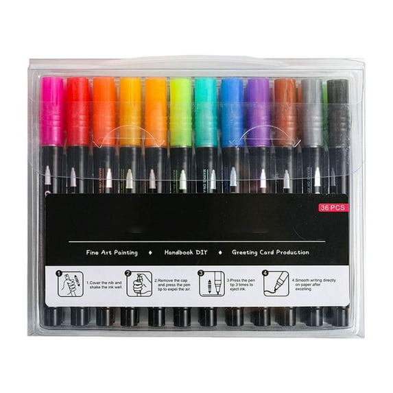 Double Line Marker Pen for Art Drawing Illustration Journaling Scrapbooking Calligraphy and Highlighting Metallic Glitter Effect Writing Supplies