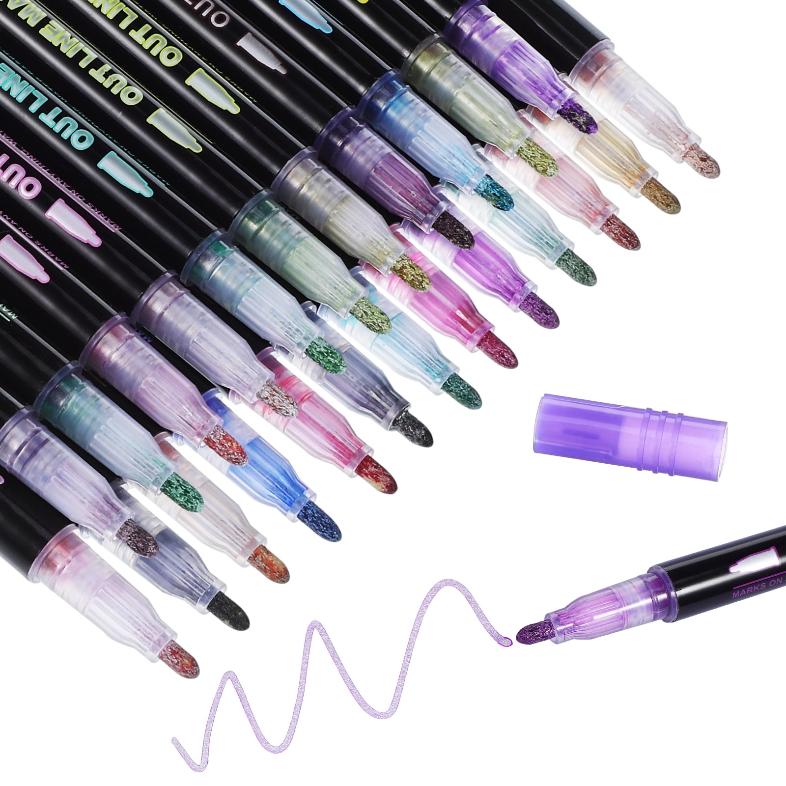 NUOLUX Coloring Pens Propylene 24Pcs 5.2x0.4x0.2In