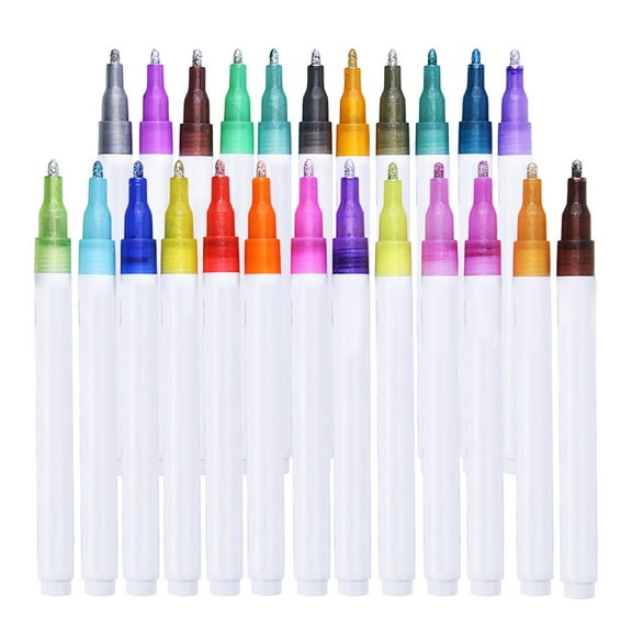 Double Line Outline Highlighter Set, Two-Tone Border Marker Pens, Quick-Drying Color Highlighters for Note Taking, Journal & Art Decoration