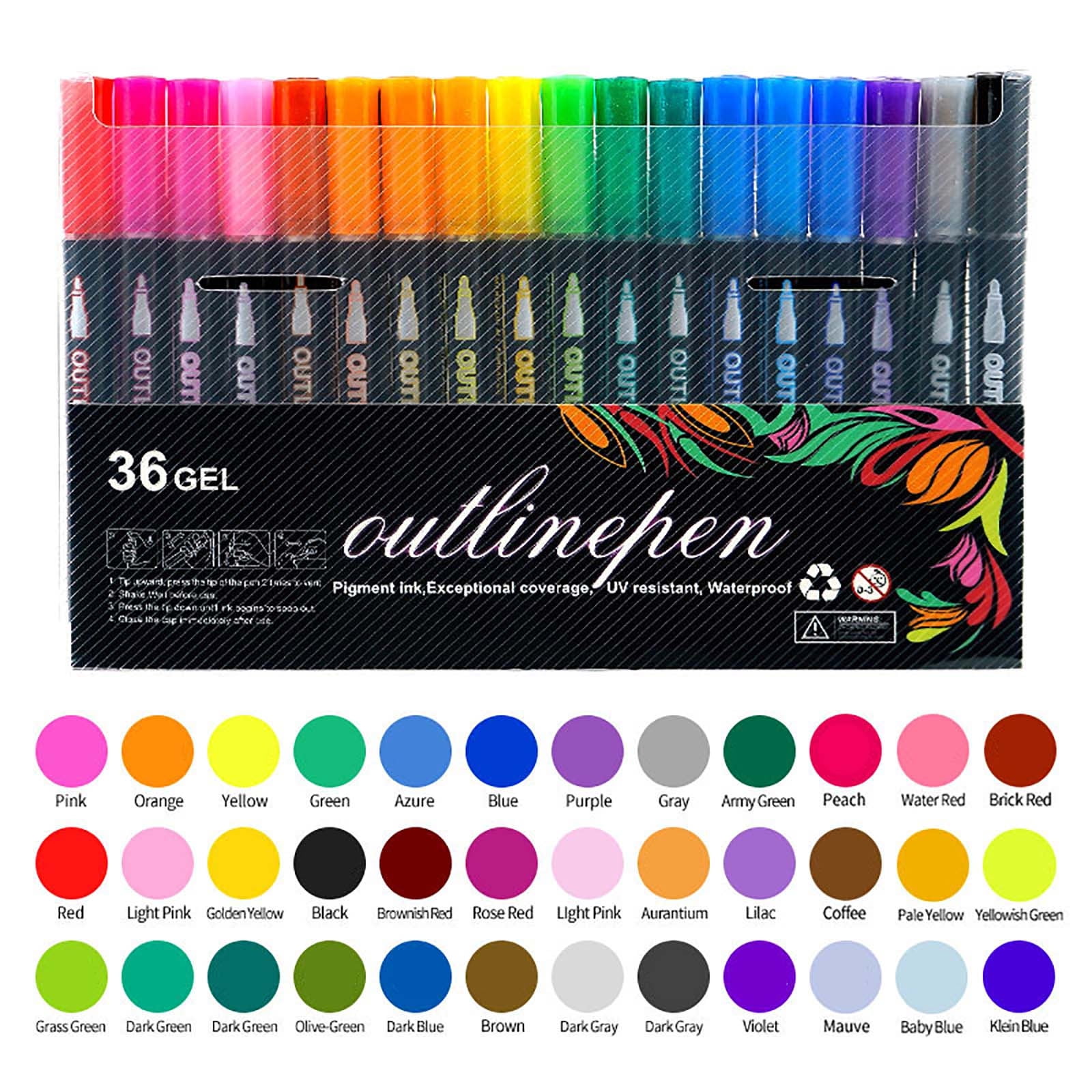Double Line Outline Markers, Outline Markers 8 Colors Outline Pens