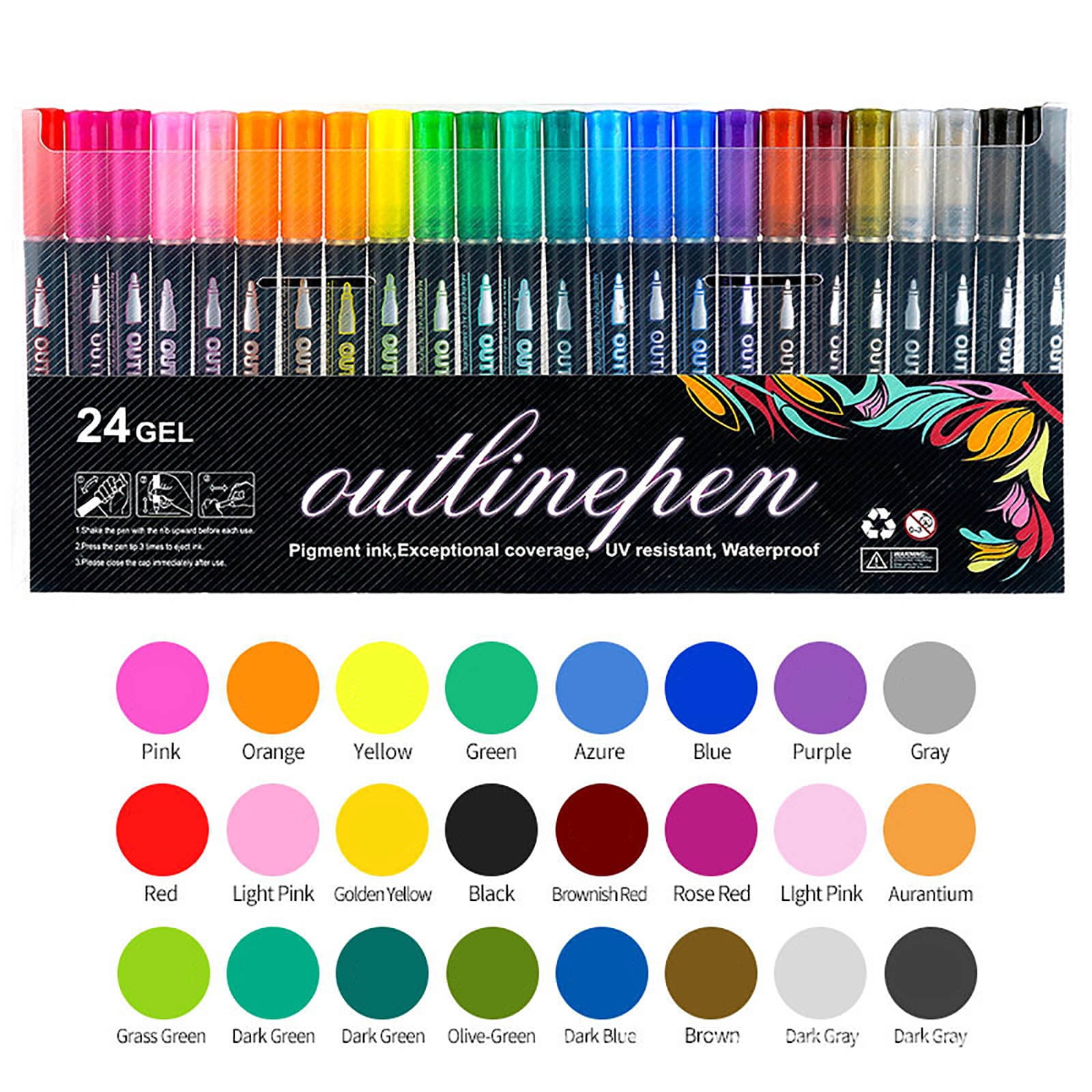 Outline In Color 2枚セット Double-Line-Outline-Markers-