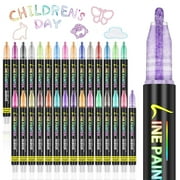 Double Line Outline Pens, 30 Colors, Shimmer Markers, Self-Outline Metallic Markers, Outline Pens, Craft Pens, for Drawing, Adult Colorling