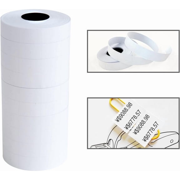Double Line Price Label Paper for MX-6600 Price Gun Labeller,Pricemarker Labels for MX-6602/G6600/YH-689/CN-6600EOS,10 Rolls 5000 pcs (White)