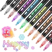 Double Line Super Squiggles Glitter & Metallic Markers, Self Outline Pens for DIY Crafts, Doodle, Writing,Art Supplies Scrapbooking