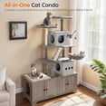 thumbnail image 1 of Double Litter Box Enclosure with  Tree, Modern All-in-One Furniture, 1 of 8