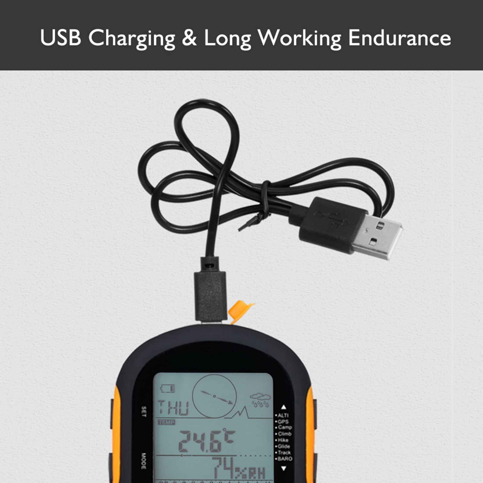 Double Location Handheld USB Hygrometer Digital Altimeter, Digital