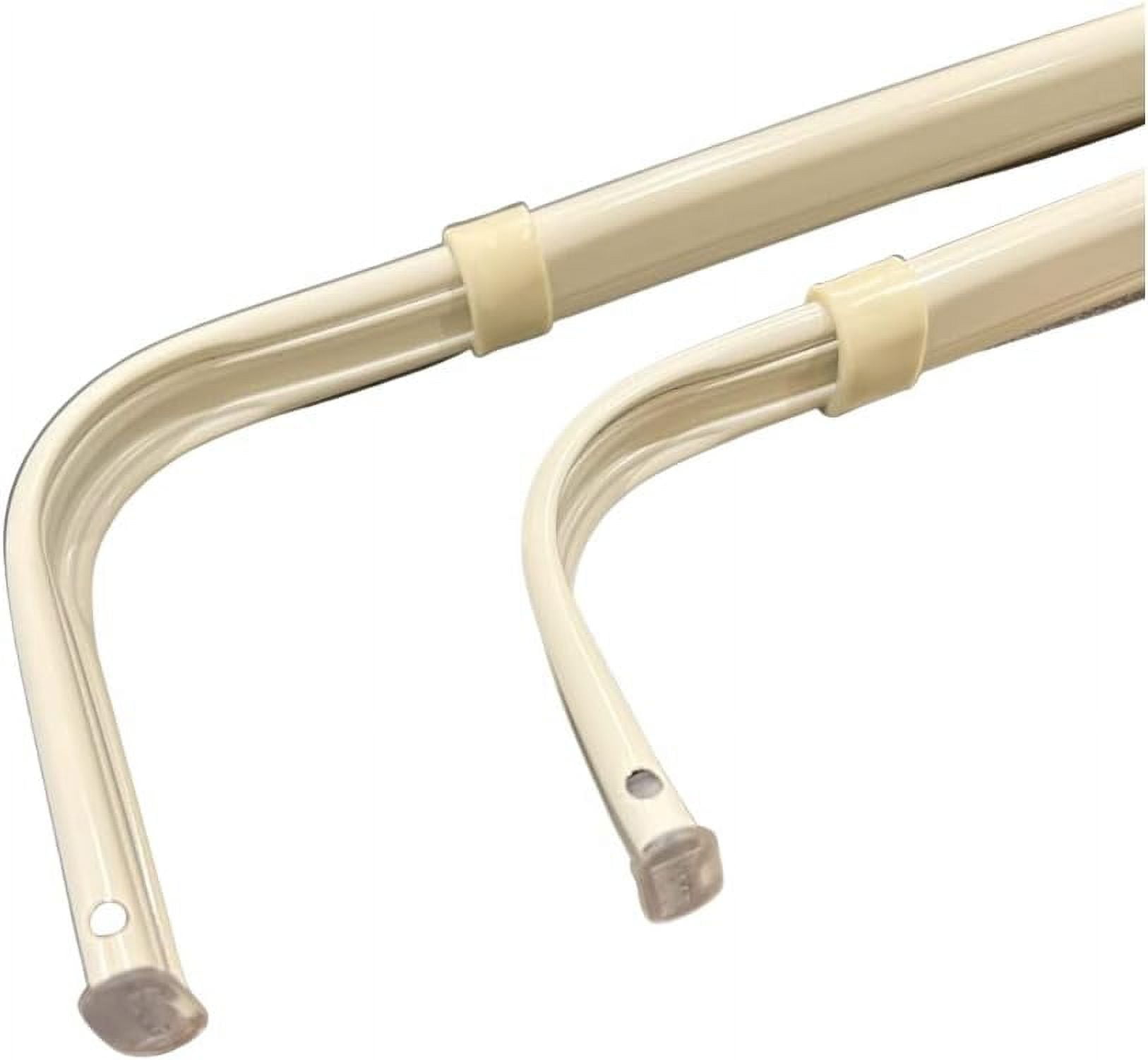 Double Lock Seam Curtain Rod, 18 To 28Inch Adjustable Width, White