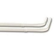Double Lock Seam Curtain Rod, 48 to 84-Inch Adjustable Width, White