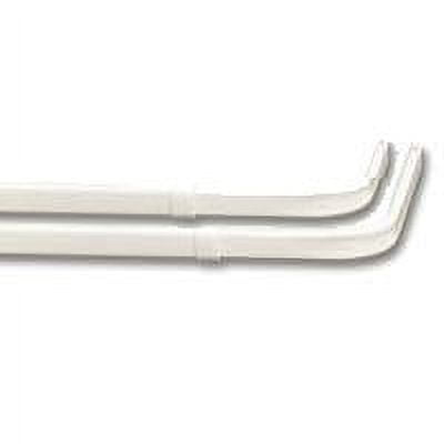 Double Lock Seam Curtain Rod, 48 to 84-Inch Adjustable Width, White