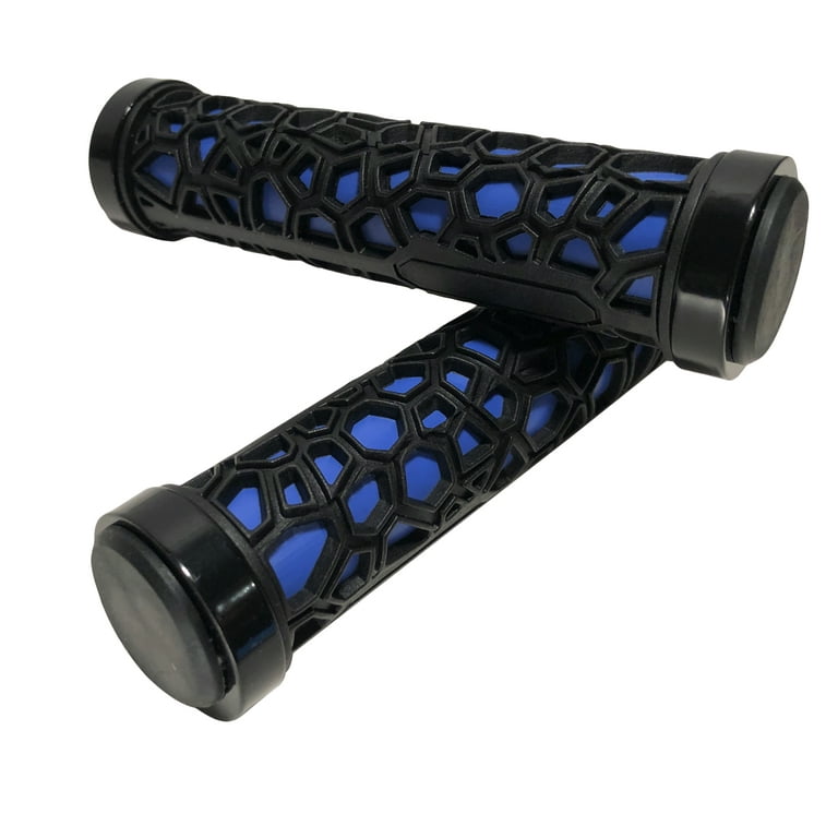 Double Lock on Blue Bike Grips MTB BMX Mountain Bike Handlebar