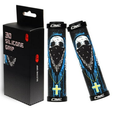 Double Locking Lock On MTB Mountain Bicycle Road Bike Cycling Handle Bar Grips Fashion Skull Pattern