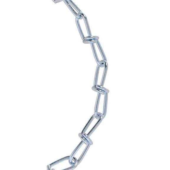 Double Loop Carbon Steel Chain - Silver - 0.15 in. x 100 ft. - Durable Utility Chain