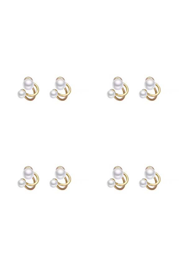 Double Loop Pearl Earrings New Delicate And Versatile Ear Loops 925 Silver Pin Earrings
