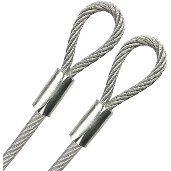, Double Looped Galvanized Steel Vinyl Coated 5/16" Cable, 7x19 Strand, 1/4" Core, Multi-Purpose Outdoor Wire Rope Braided Steel Safety Cable (140 feet, Clear)$$Tools & Hardware Other