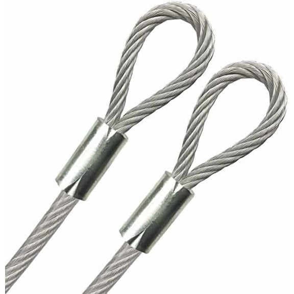 , Double Looped Galvanized Steel Vinyl Coated 5/16" Cable, 7x19 Strand, 1/4" Core, Multi-Purpose Outdoor Wire Rope Braided Steel Safety Cable (175 feet, Clear)$$Tools & Hardware Other