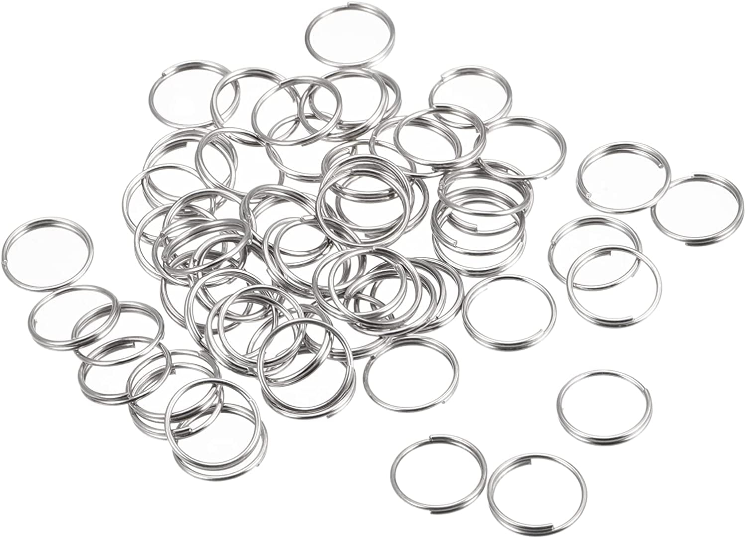 Aylifu 10mm Small Key Ring, 200 Pieces Mini Key Chain Ring Metal Small Split Key Rings for Keys Organization, Connecting Jewelry DIY Craft - Silver