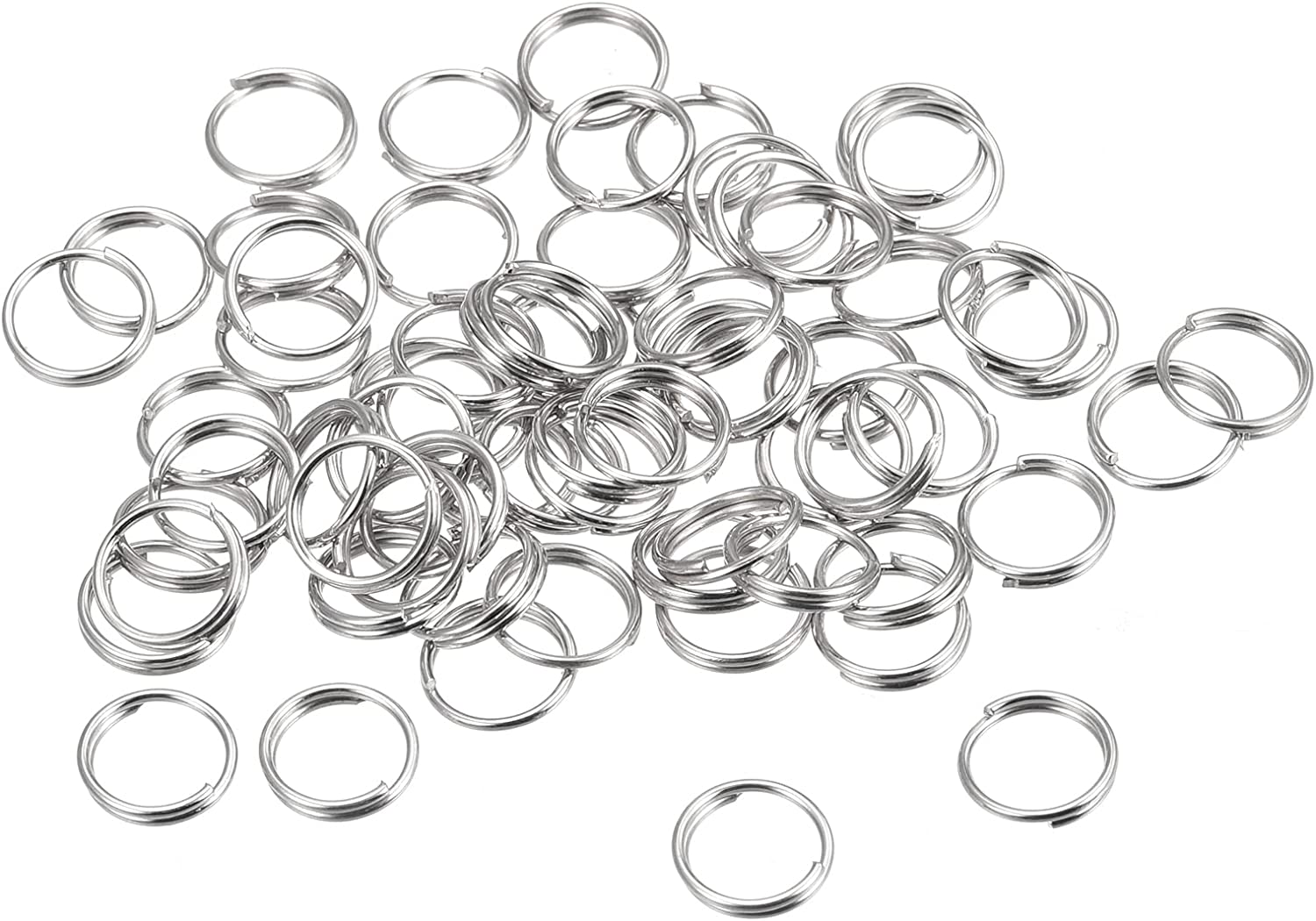 Double Loops Split Rings, 8mm Small Round Key Ring Parts for DIY Crafts  Making, Silver Tone 48Pcs