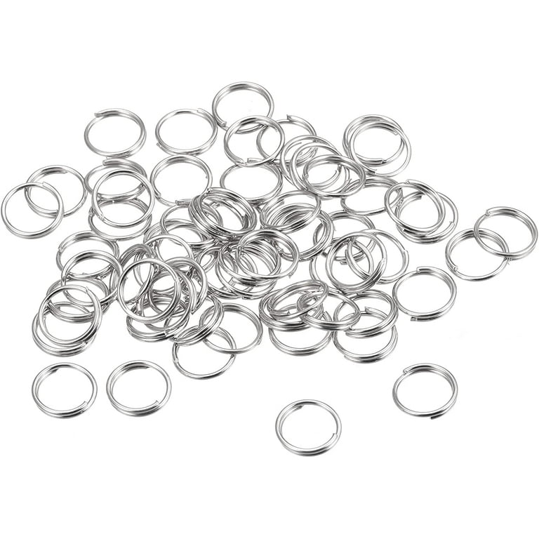 Suuchh Double Loops Split Rings, 10mm Small Round Key Ring Parts for DIY Crafts Making, Silver Tone 120pcs, Women's