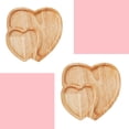 thumbnail image 1 of Double Love Heart-Shaped Wooden Tray -Partitioned Solid Wood Tray Fruit Tray, Cakes, Snacks, Eggs, Meat, Dinning - Valentine'S Day Easter Father'S Day Mother'S Day,Ect, 1 of 6
