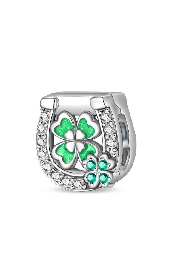 Double - Lucky Four - Leaf Clover Charm, Compatible with Most Bracelet, Charm for Bracelet