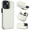 thumbnail image 1 of Double Magnetic Clasp Case for iPhone 15, Lychee Grain Design Leather Detachable 2-In-1 Wallet Case, Support Wireless Charging Kickstand Card Credit Holder RFID Blocking Cover,White, 1 of 11