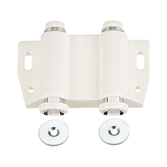 Unique Bargains Double Magnetic Touch Catch Latch Plastic PE White for Furniture Door Shutter 5Pcs