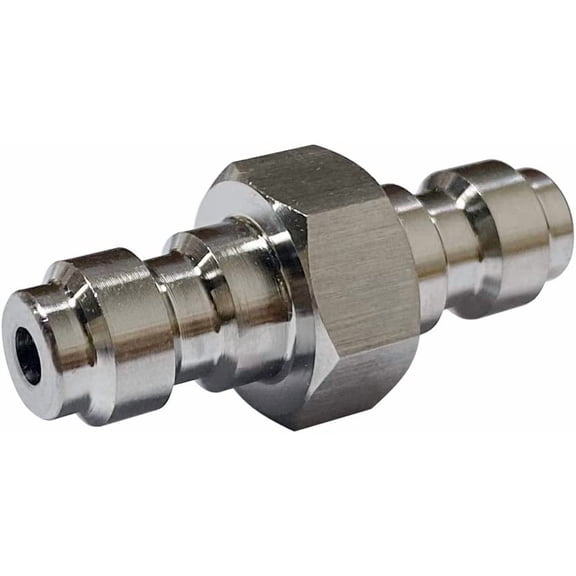 Double Male Quick-Disconnect Coupling Adaptor, Stainless Steel Air Fill Station Tool Fittings, Universal Double Male Fill Nipple for PCP Foster Paintball Airsoft Air Gun Tool