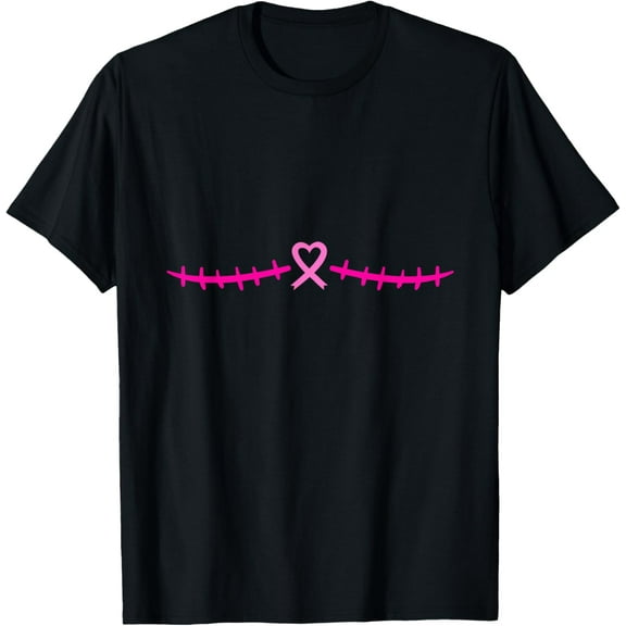 Double Mastectomy Breast Cancer Survivor Pink Ribbon T-Shirt