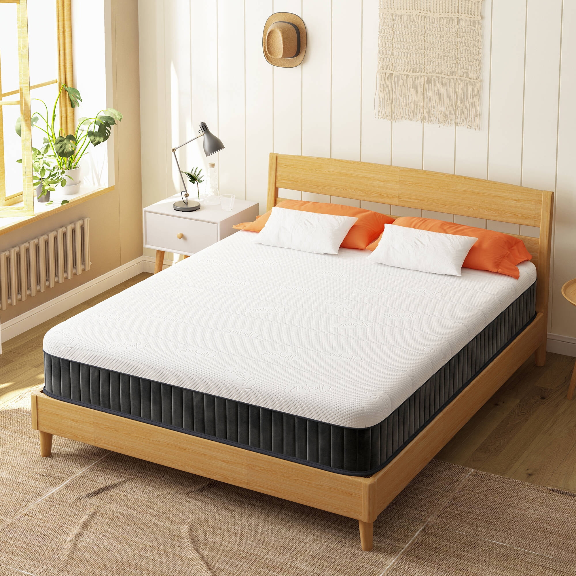 SVS Double Mattress 12in Adult Firm Mattress in a Box Memory Foam Pillow Top Innerspring Full Size