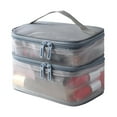 thumbnail image 1 of Double Mesh Makeup Bag Toiletry Bag Women's Portable Large Capacity Storage Cosmetic Bag for Efficient Organization, 1 of 2