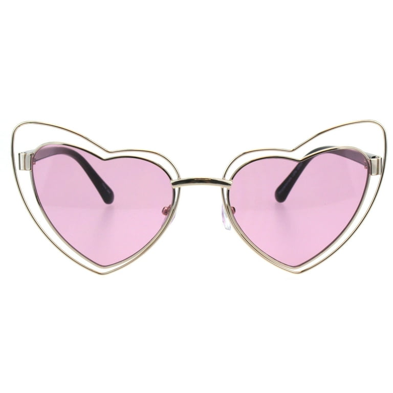 Double Metal Rim Cat Eye Designer Gothic Heart Shape