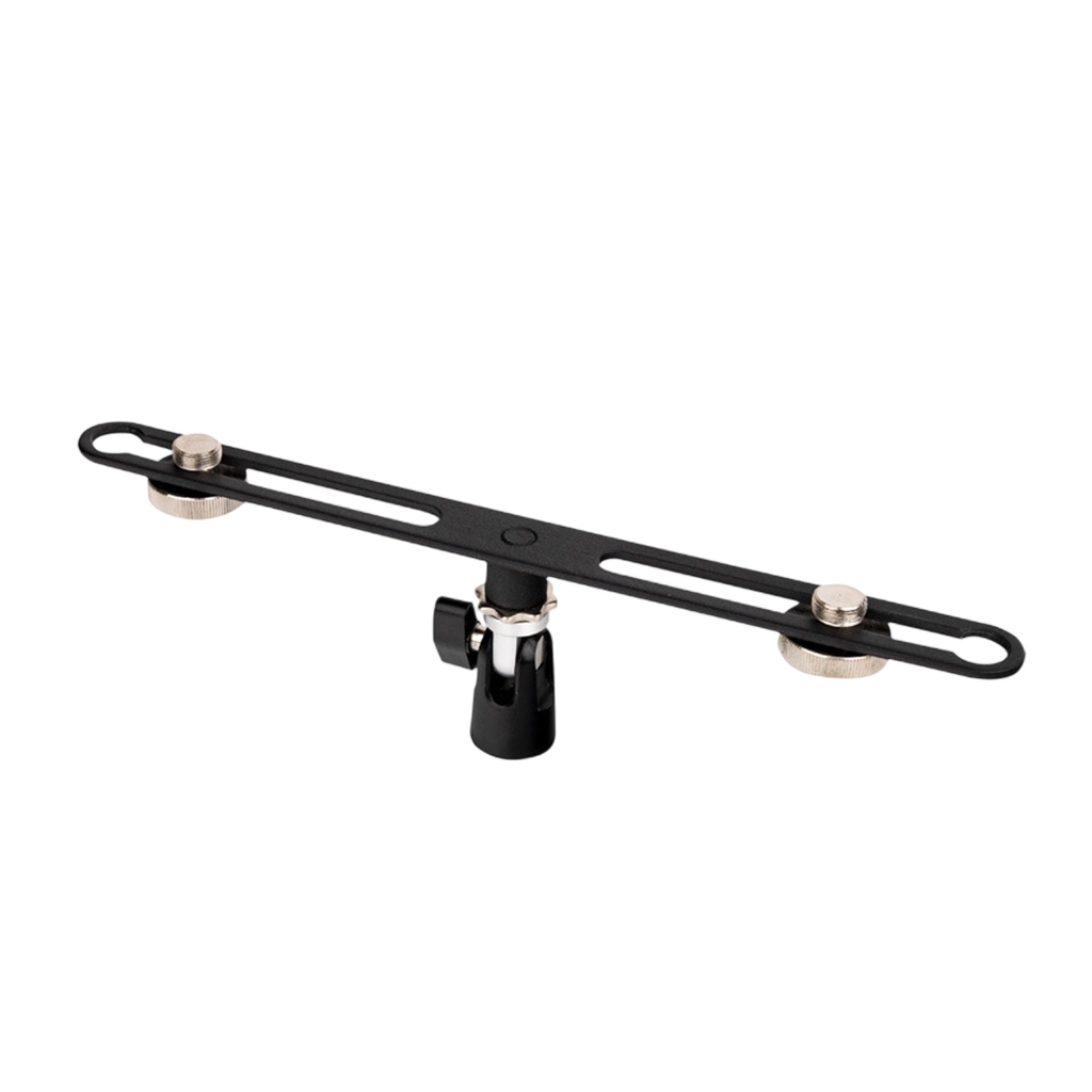Double Microphone Stereo Recording Aluminum Stand 5/8in Screw Adjustable Angles Portable Design For Podcast Music Studio