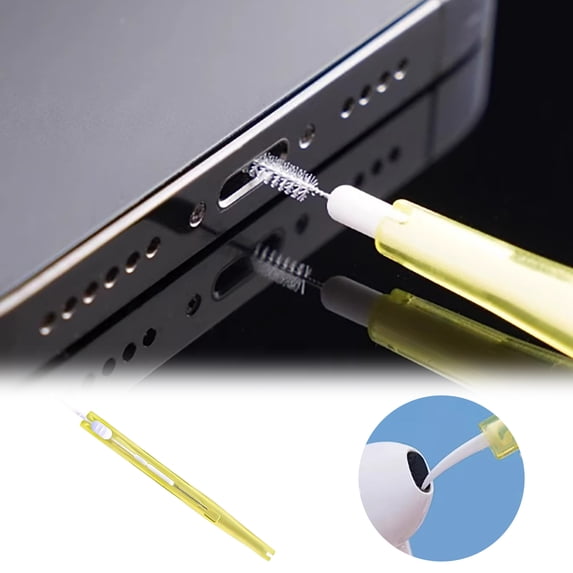 Double Mini Cleaning Brush for Mobile Phone Port Removal and Clogging Tool