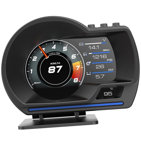 Double Mode Car HUD Display with Real-Time Speed Tracking, Auto Brightness & 5 Customizable Dashboard Themes
