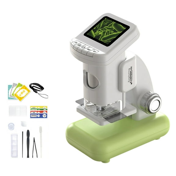 Double Mode Digital Microscope For Kids With 2Inch Color Screen Built In Light And Rechargeable Battery Portable Design