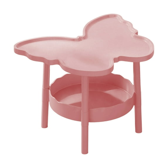 Double Modern Multi-Functional Butterfly Shaped Side Table Coffee Table with Layered Storage Rack Bedside Cabinet Study Living Room Bedroom Office