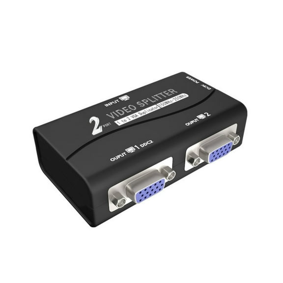 Double Monitors VGA Splitter Adapter Supports 1920x1440Resolution for Enhances Signals Display 1 to 2 VGA Duplicators