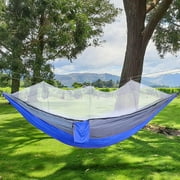 Double Mosquito Net Camping Hammock | 210T Parachute Nylon | Outdoor Tent for Two | Lightweight Portable | Bug & Insect Protection | 660lb Support | 8.5x4.6ft | Straps & Carabiners Included