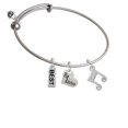 thumbnail image 1 of Double Music Note Big Sister Heart Expandable Bangle Bracelet, 1 of 1