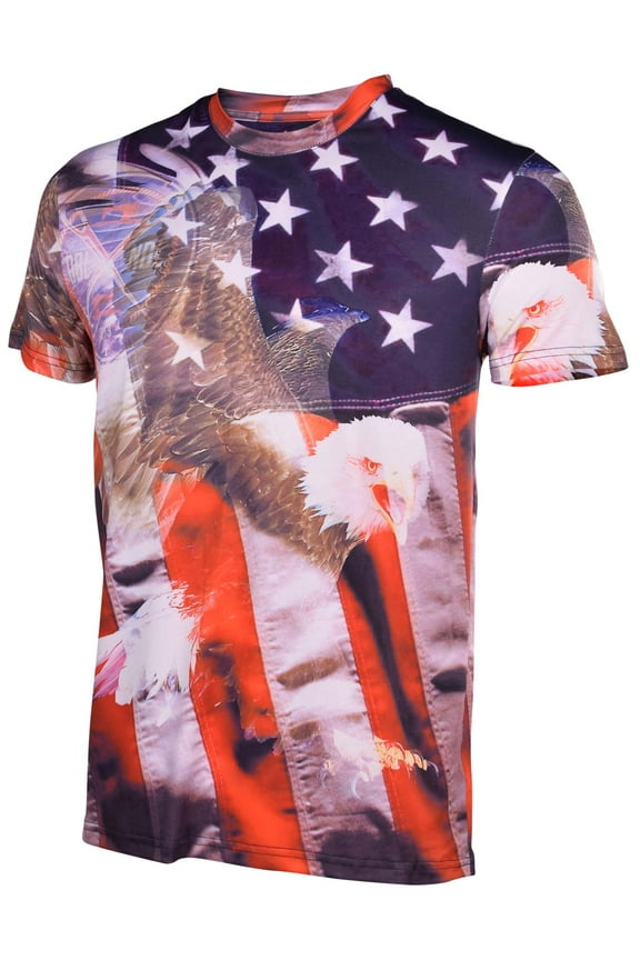 Men's Screaming Eagle Sublimated T-Shirt-Multi-Colored-Small (Small, Multi-Colored)