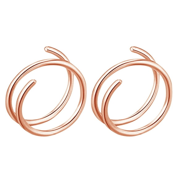 Double Nose Hoop Ring 16G Nose Stud for Piercing Nose Hoop, Small Nose Rings Nose Ring Hoop for 1Mm Nose Stud Women, Spiral Nose Hoop Big Nose Rings for Girls, Nostril Piercing Jewelry