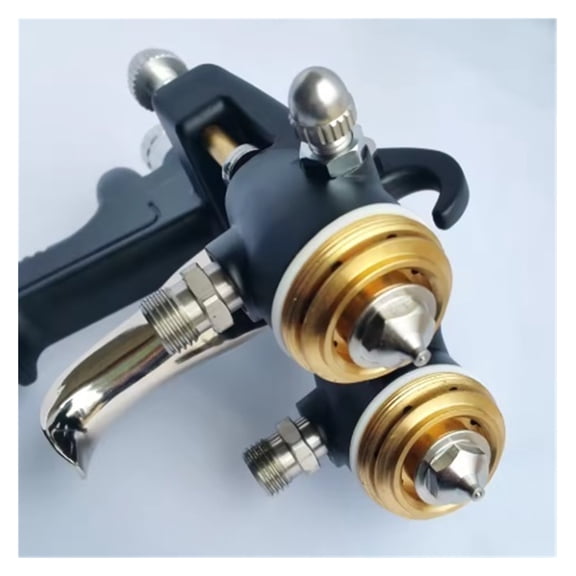 Double Nozzle Spray Gun, Chrome Paint Sprayer , Dual Head Pneumatic Sprayer, Painting Tools