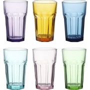 Double Old Fashioned Glasses Beverage Glass Cup,Colored Tumblers and Water Glasses,Set