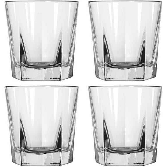 Double Old Fashioned Rocks Whiskey Scotch Glasses 12 Oz -Set of 4-heavy Base Elegant Barware Pub