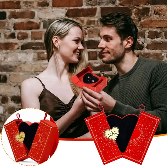 Double Open Jewelry Gift Box Heart Shaped - High-End Jewelry Set Packaging Box with Elegant Design, Perfect for Presenting Rings, Necklaces, Earrings, and Special Gifts for Loved Ones