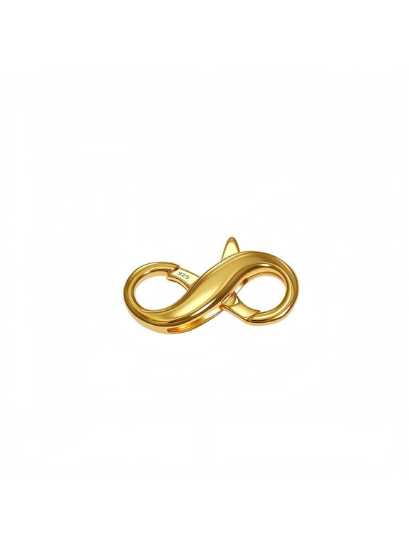 Double Opening Lobster Necklace Clasp,14K Gold Plated 925 Silver Necklace Bracelet Extender Clasps and Closures for DIY Jewelry